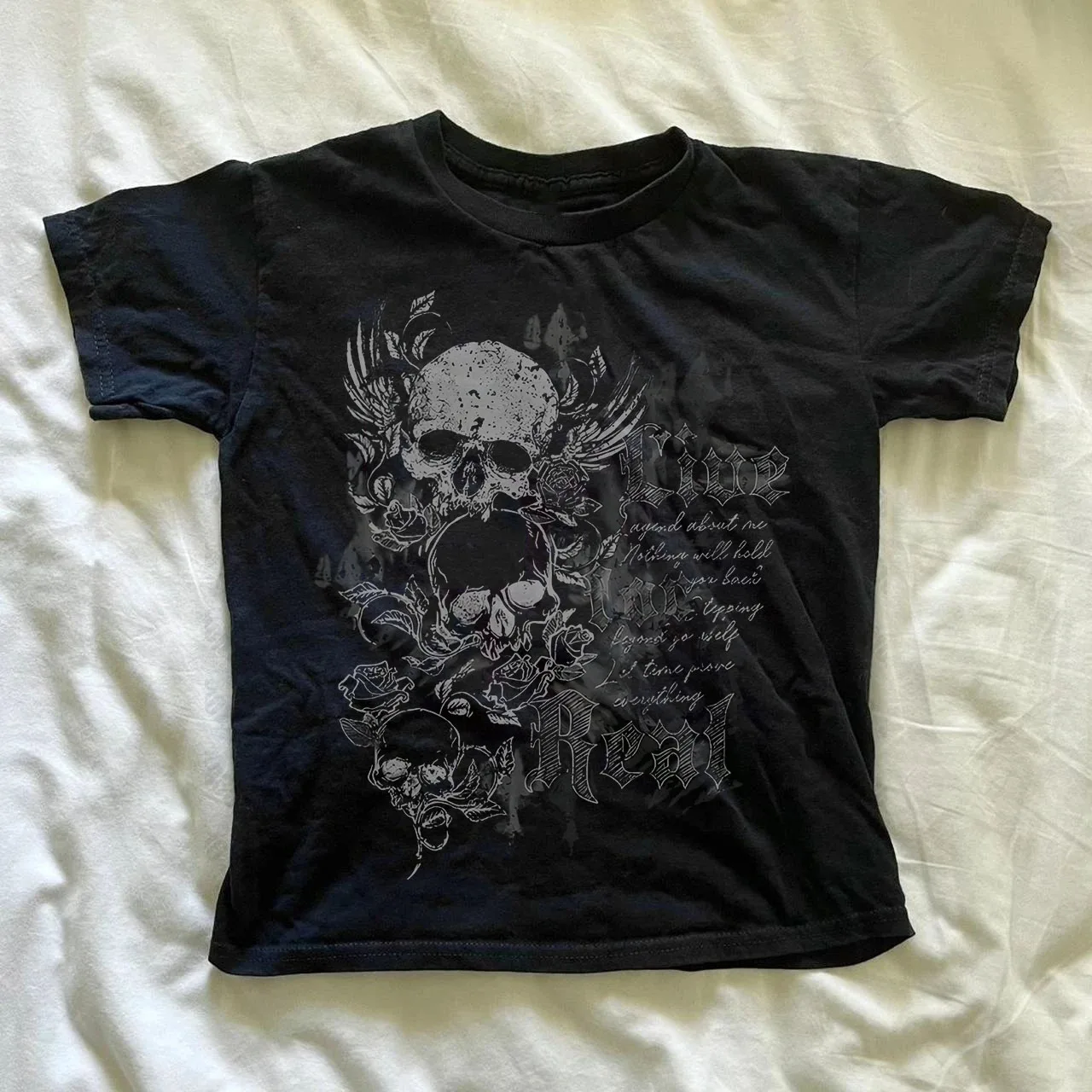Summer Black O-Neck Short Sleeve Slim Fit Waist Cinching Top American Vintage Gothic Harajuku Streetwear 2000S Y2K T-Shirt EMO