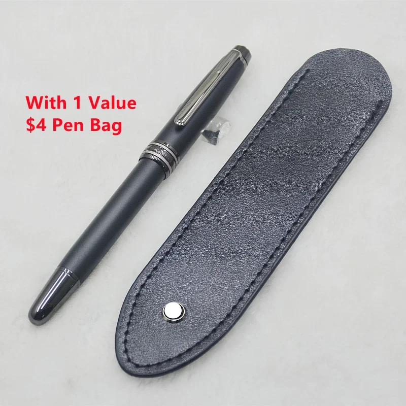 high quality Matte Black metal 163 MB ballpoint pen / Roller ball pen fashion Fountain pen with bag