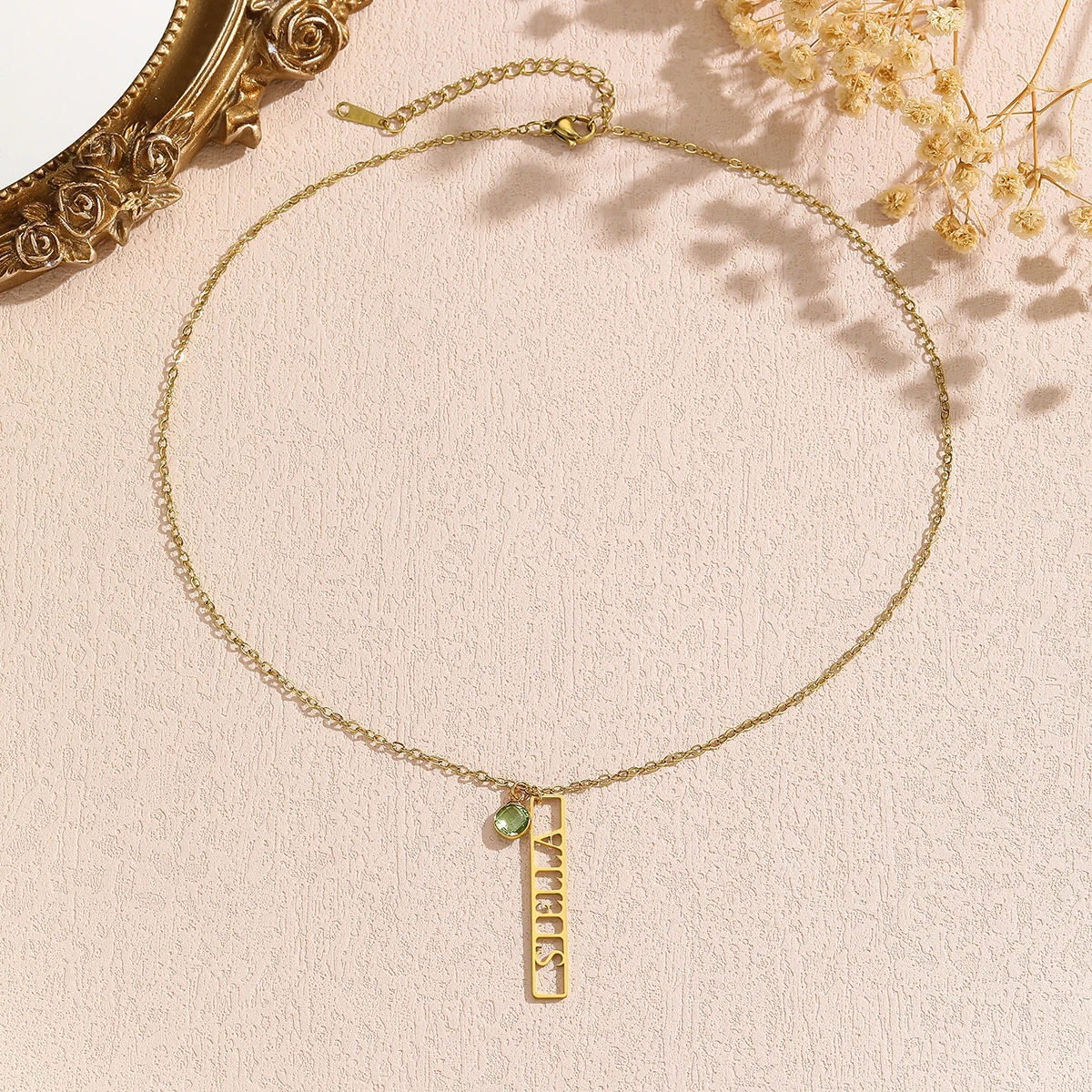 Personalized Custom Vertical Pendant Gold Name Necklace Large Name Necklace Vertical Necklace Order Any Name Jewelry Necklace