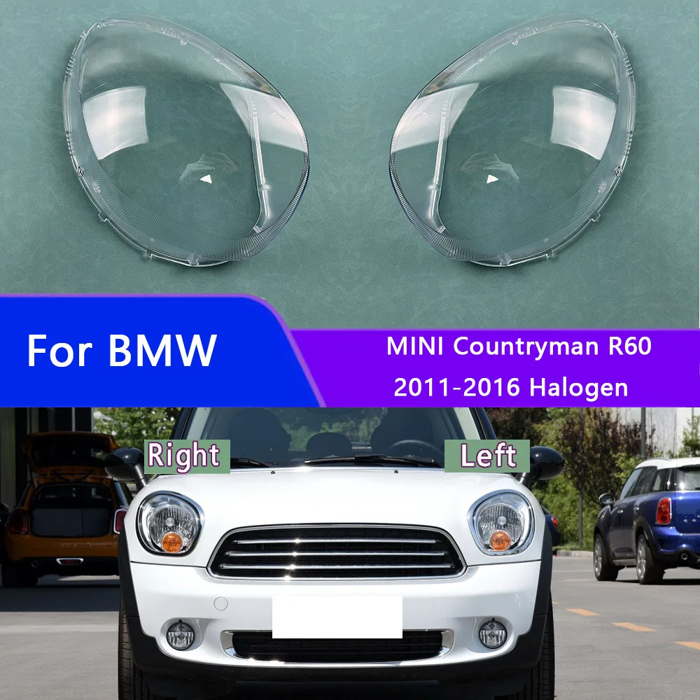 For BMW MINI Countryman R60 2011-2016 Halogen Lamp Cover Headlamp Shell Transparent Lampshade Headlight Shade Lens Plexiglass