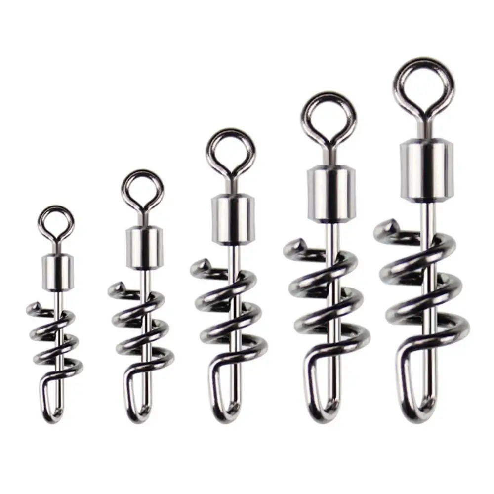 

20PCS 2#-10# Fishing Rolling Swivel with Screwed Snap Stainless Steel 8-Shape Connect Ring Strong Tensile Force Lightweight