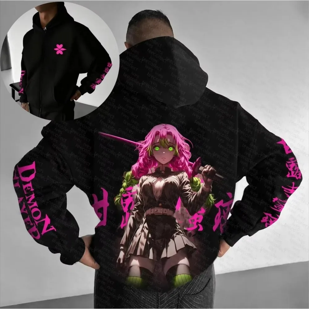 Hoodie Mannen Vrouwen Sweatshirt Demon Slayer Print Unisex Los Oversize Streetwear Cosplay Grafische Jas Herfst Winter Trendy Nieuw
