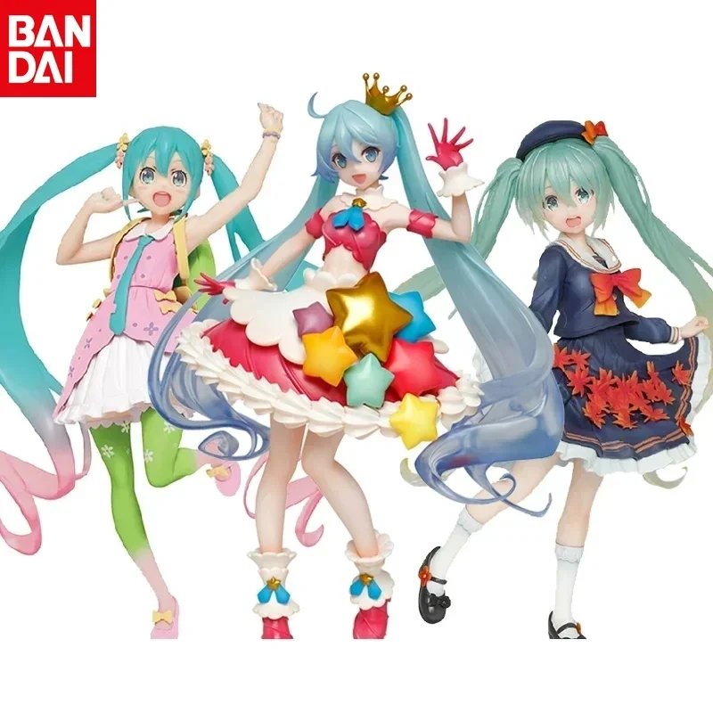 BANDAI VOCALOID MIKU-Figurine d'Action Authentique, Différents Styles de Mignons Personnages de Dessin Animé, Modèle d'Ornements, Nouvelle Collection