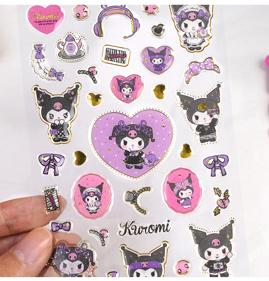 Sanrio Genuine 3d Cute Kuromi Children DIY Mobile Phone Decoration Stickers