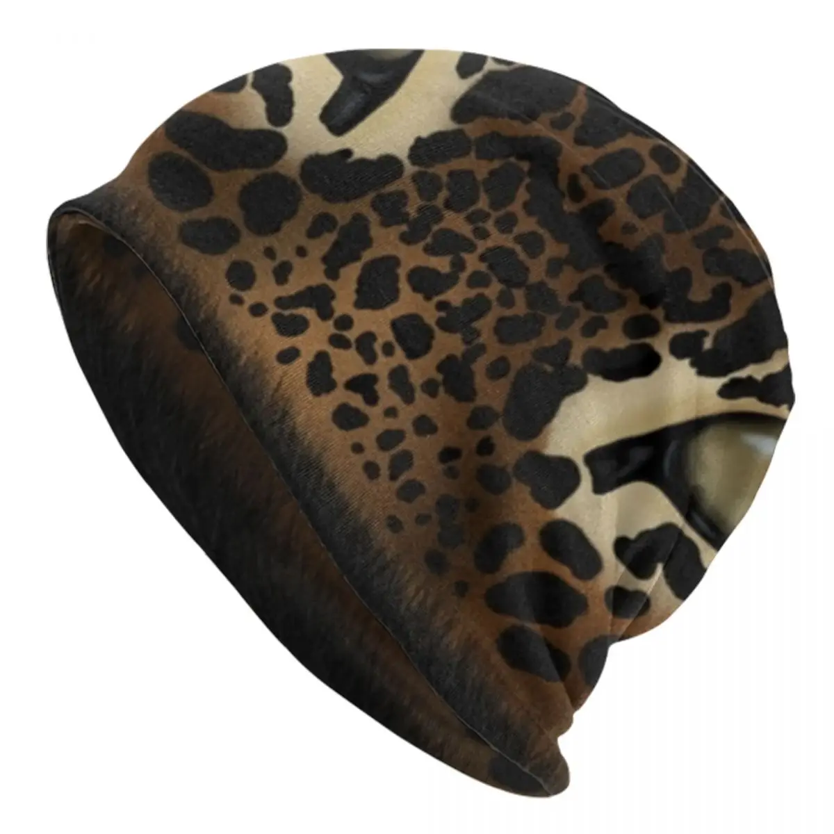 Gorro con estampado de Ojos de leopardo para hombre y mujer, gorro cálido de punto con estampado de piel de Animal, Unisex