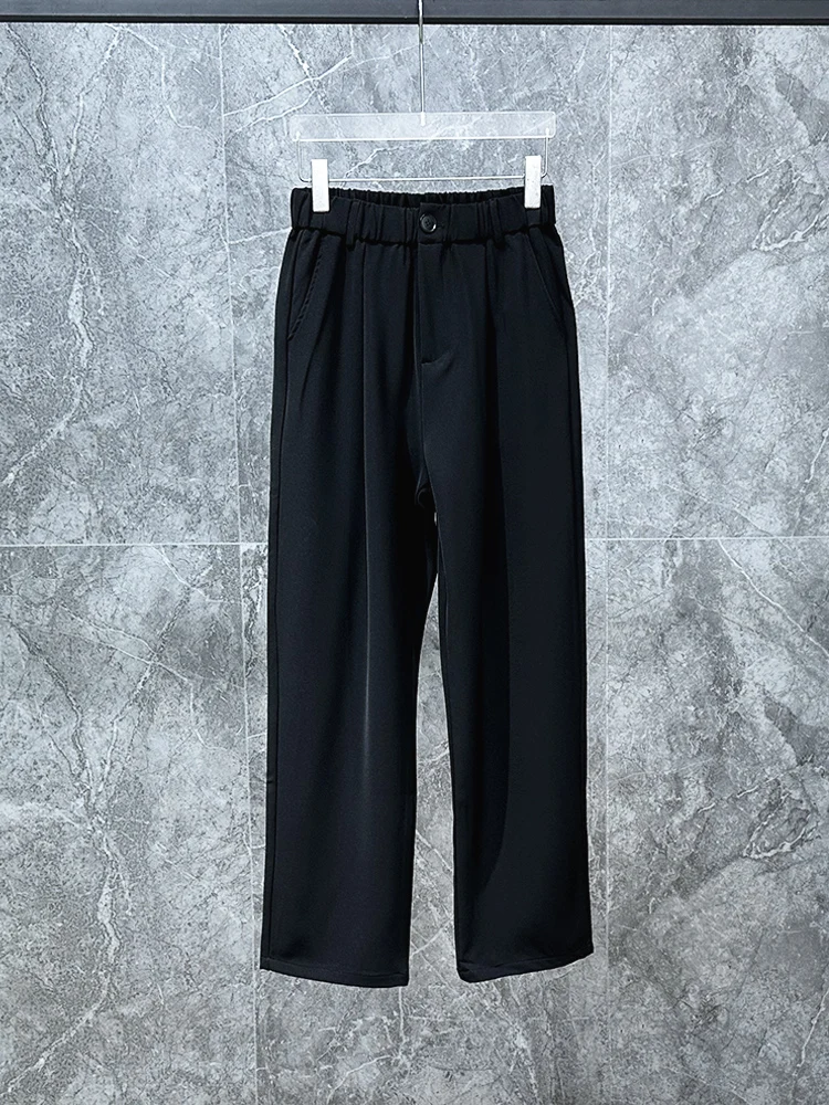 

Повседневные мужские широкие брюки в корейском стиле, весна-осень, новая модная коллекция, свободные, универсальные, трендовые, прямые брюки