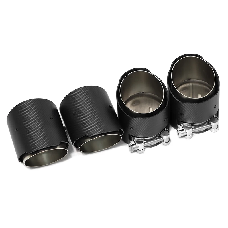 4 Pcs Carbon Fiber Exhaust Tips For BMW F87 M2 F80 M3 F82 F83 M4 Exhaust Pipe ID 70mm Inlet Muffler Nozzle Exhaust System