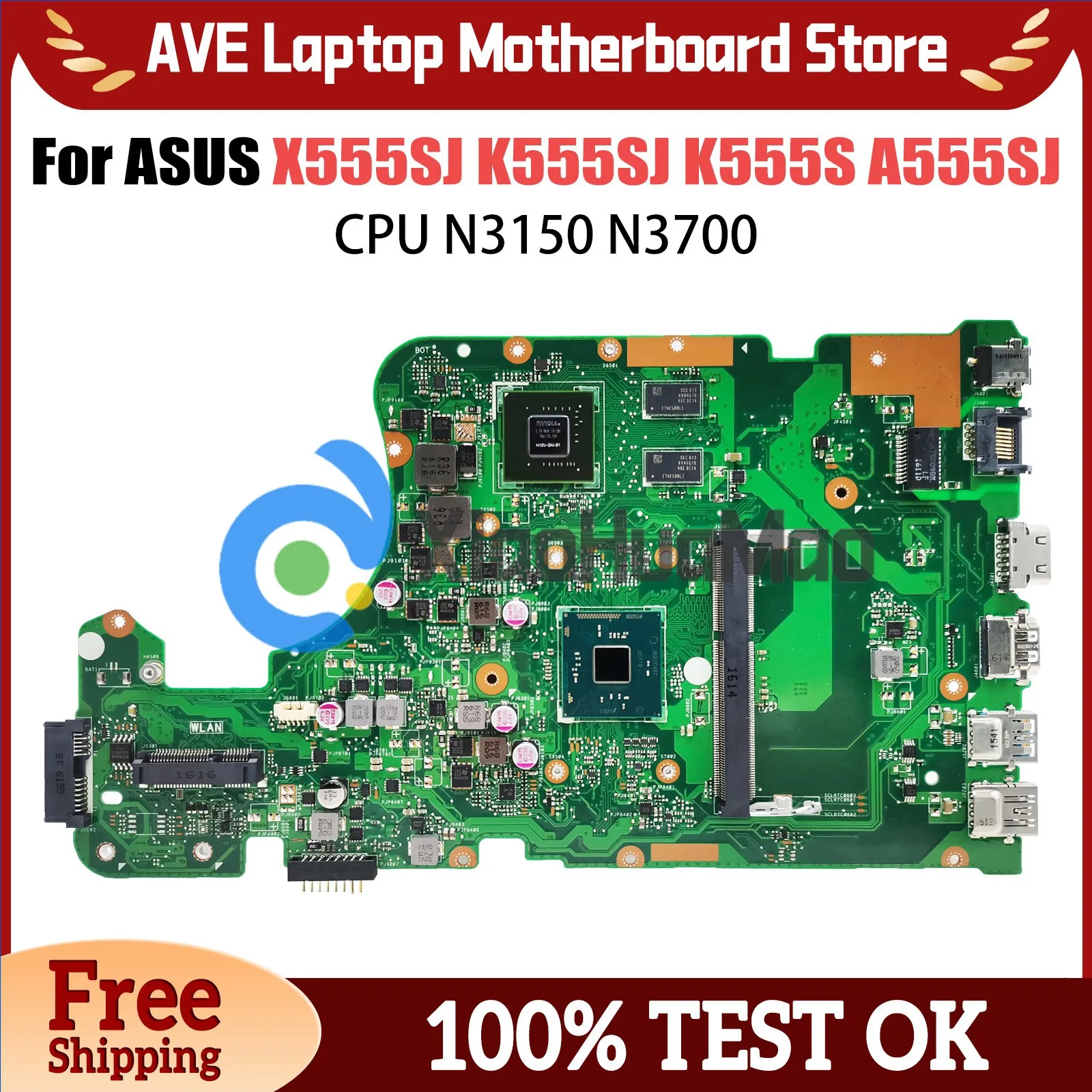 

Notebook Mainboard For ASUS X555SJ K555SJ A555SJ K555S Laptop Motherboard CPU N3150 N3700 GPU GT920M DDR3 100% tested work