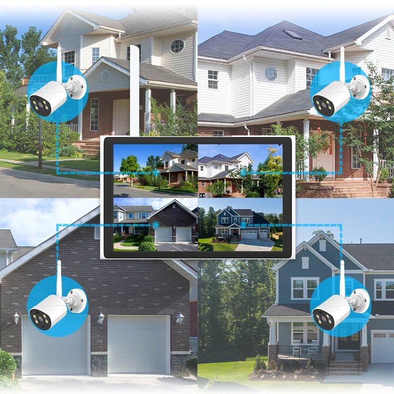 

3MP 4ch 8ch Security System Wifi Nvr Kit Outdoor 10.1-inch Screen Wireless Camera System 2024 Hot Sale