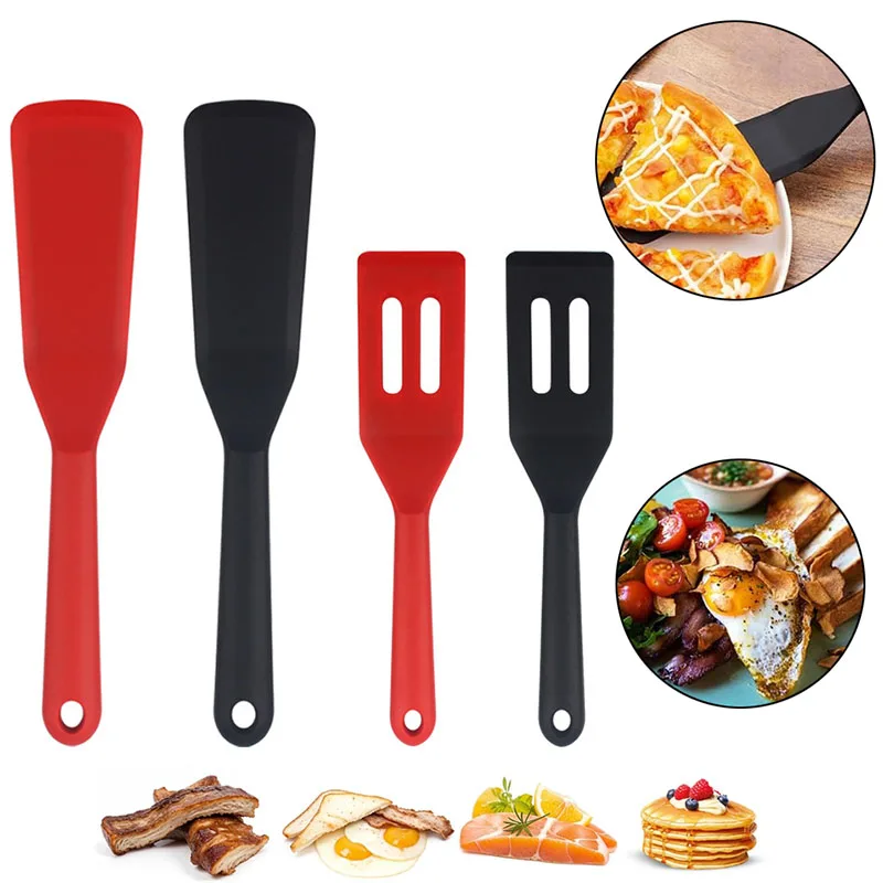 2 Stück Silikon-Ei-Spatel, Flipper, dünner Omelettwender, hitzebeständig, antihaftbeschichtet, Pfannkuchen-Spatel zum Kochen, Omelett, Burger, Pizza