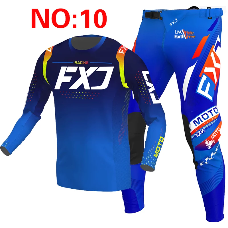NEUES 2025, FXJ gelbes Enduro-Motocross-Ausrüstungsset, MX-Jersey-Hose, grüne Motorradbekleidung, MTB-Carracing-Anzug, Offroad-Ausrüstung 4