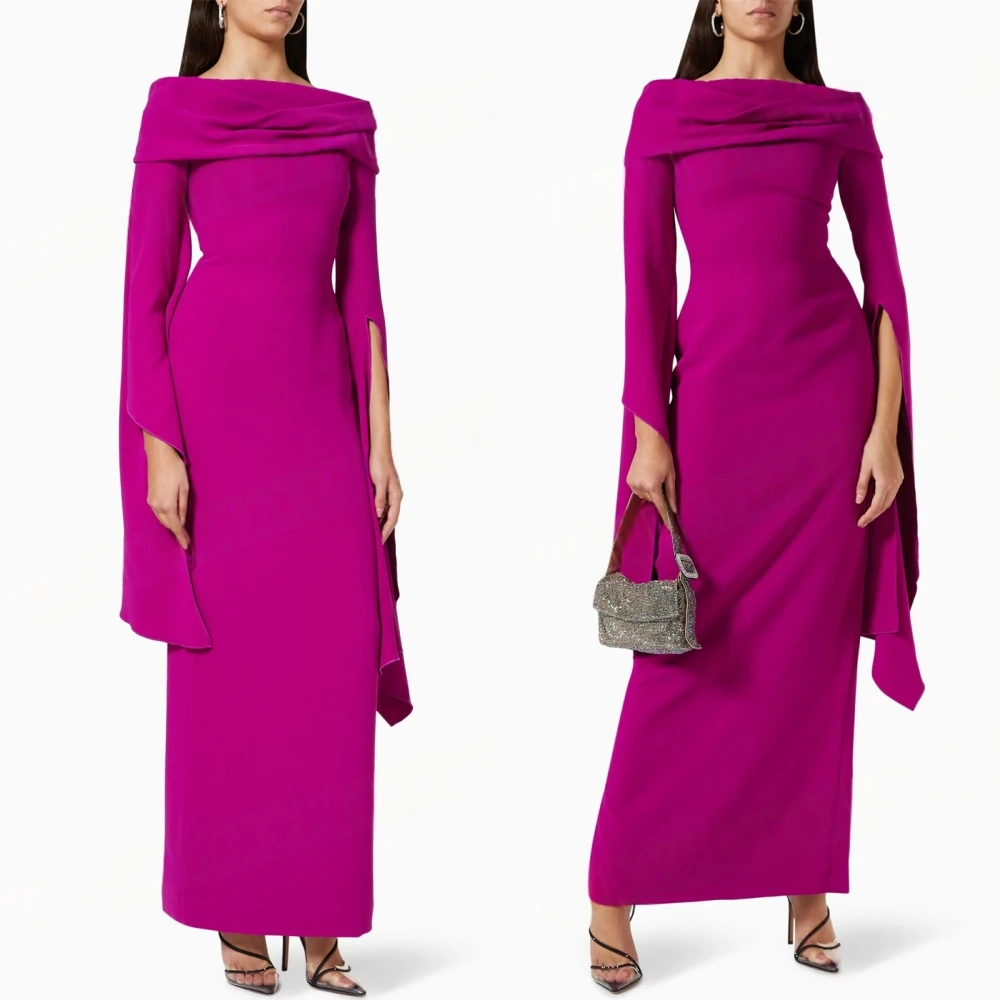 Sukienki wieczorowe z dekoltem łódkowym na zamówienie, eleganckie i wykwintne sukienki jersey na specjalne okazje oraz modne sukienki na studniówkę z długim rękawem.