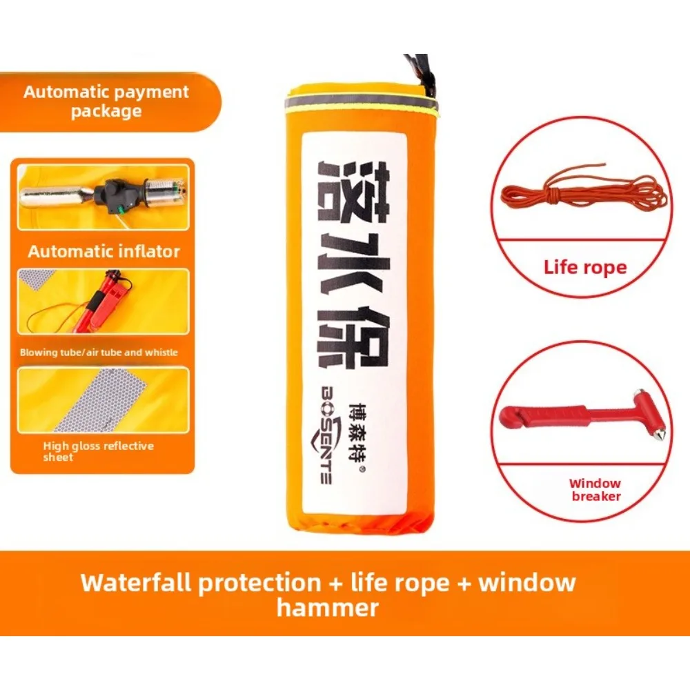 Water Rescue Auto-Inflatable Life Jacket - Car Escape Tool with Window Breaker Portable Vehicle Flotation Device