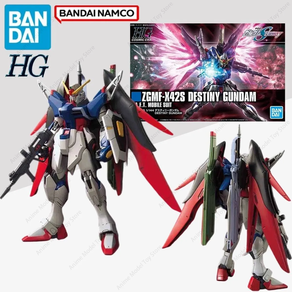 Figurines originales Bandai en stock, figurines authentiques Gundam HG 1/144 ZGMF-X42S Destiny, kits de modèles d'anime, jouets de collection, cadeau de vacances