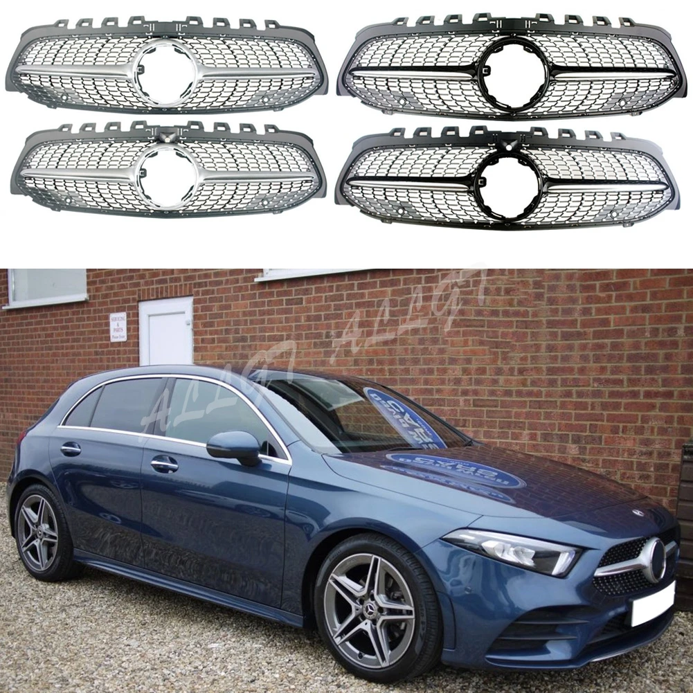 

Car Front Bumper Grille Upper Billet RacingFacelift Grill For Mercedes-Benz W177 A-Class 2019 2020 2021 2022 Diamond