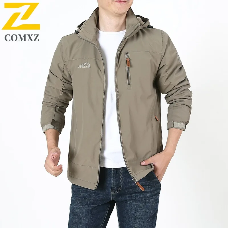 COMXZ Autumn 2025 Spring Autumn Thin Workwear Men All-Match Autumn Casual Jacket outdoor sports street lightweight windbreaker