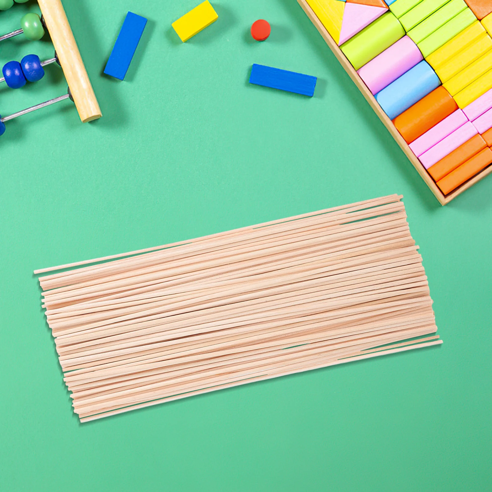 

100pcs Wood Craft Dowel Rods Diy Craft Sticks Natural Unfinished 200X2X2Mm Safe Eco-Friendly Creative Learning Tools Party