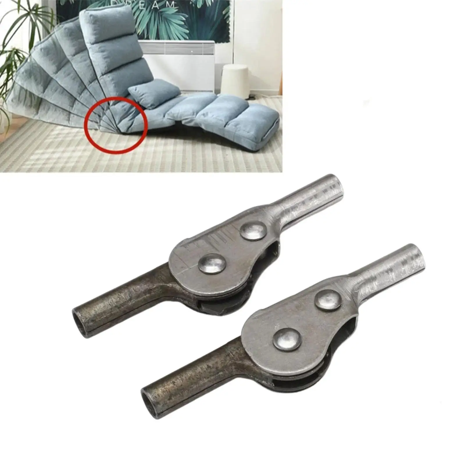 2x Adjustable Sofa Hinge 180 degrees 5 Level Steps Iron Accessory ,Hardware