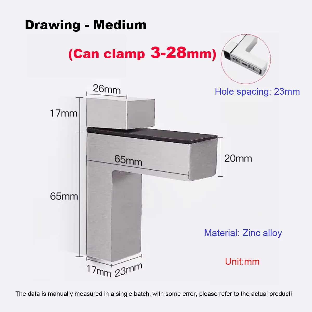 Adjustable F-Plate Clamp Glass Partition Fixed Clamp Support Plate Bracket Fish Mouth Clamp