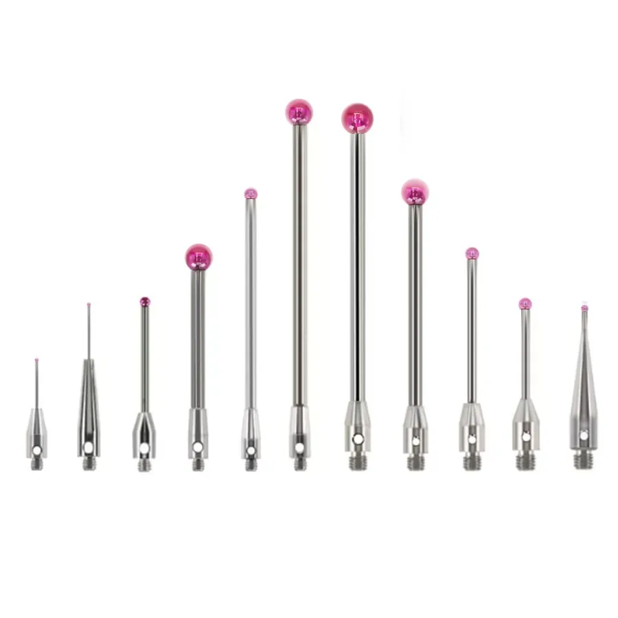 New Three coordinate Measuring Needle Three dimensional Measuring Needle 0.5/1.0/Ball head Ruby Measuring Needle L Thread M2M3