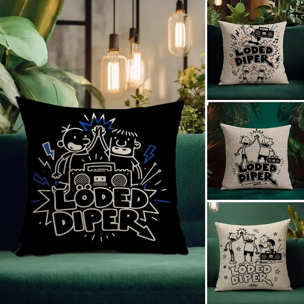Book Diary of a Wimpy Kid Cushion Cover Natural Linen Pillowcase Set All-in-One Decor Cushion Cover for Sofa Bedroom Chair