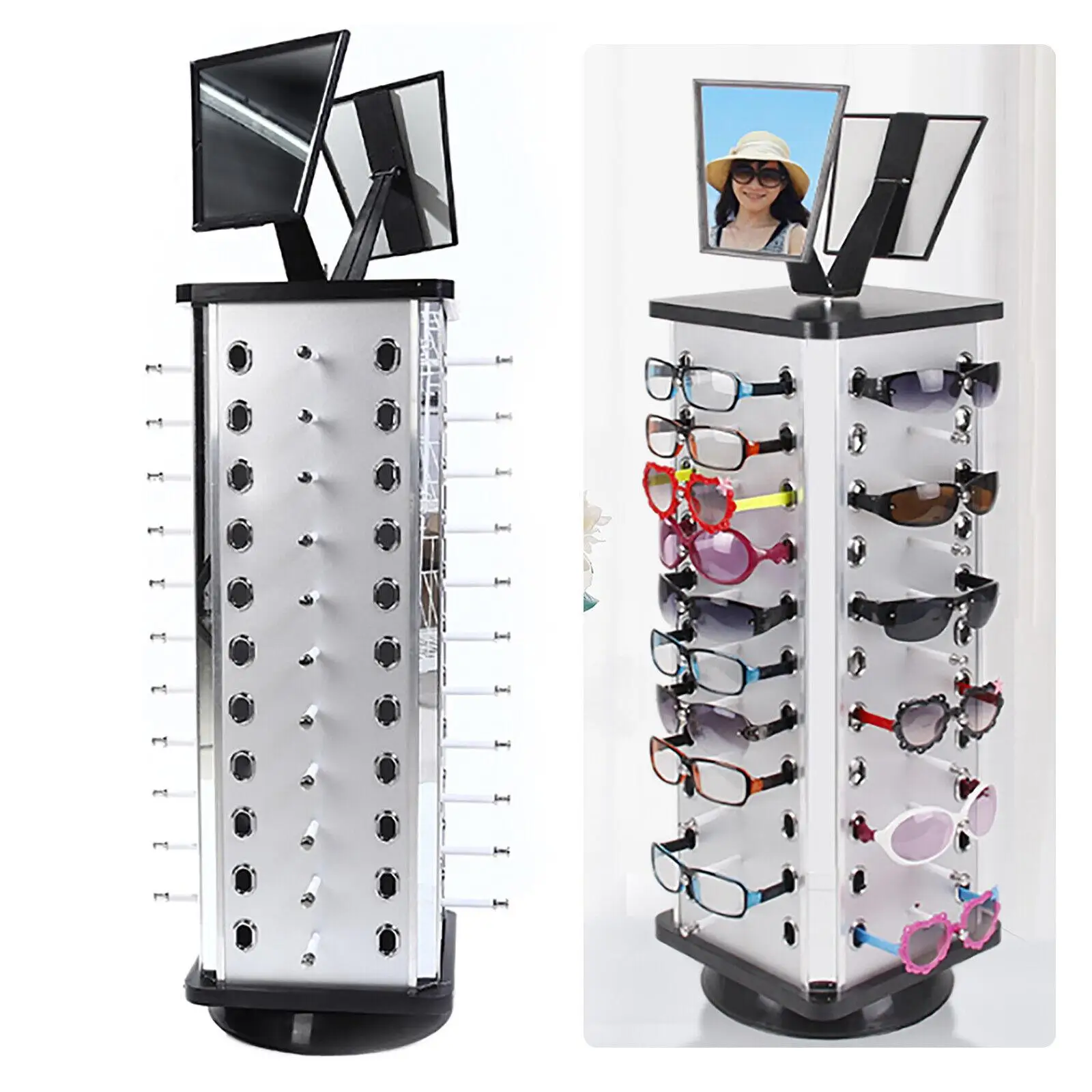 44 Pairs Glasses Display Stand Sunglasses Rack Rotating Spinning Shelf Holder