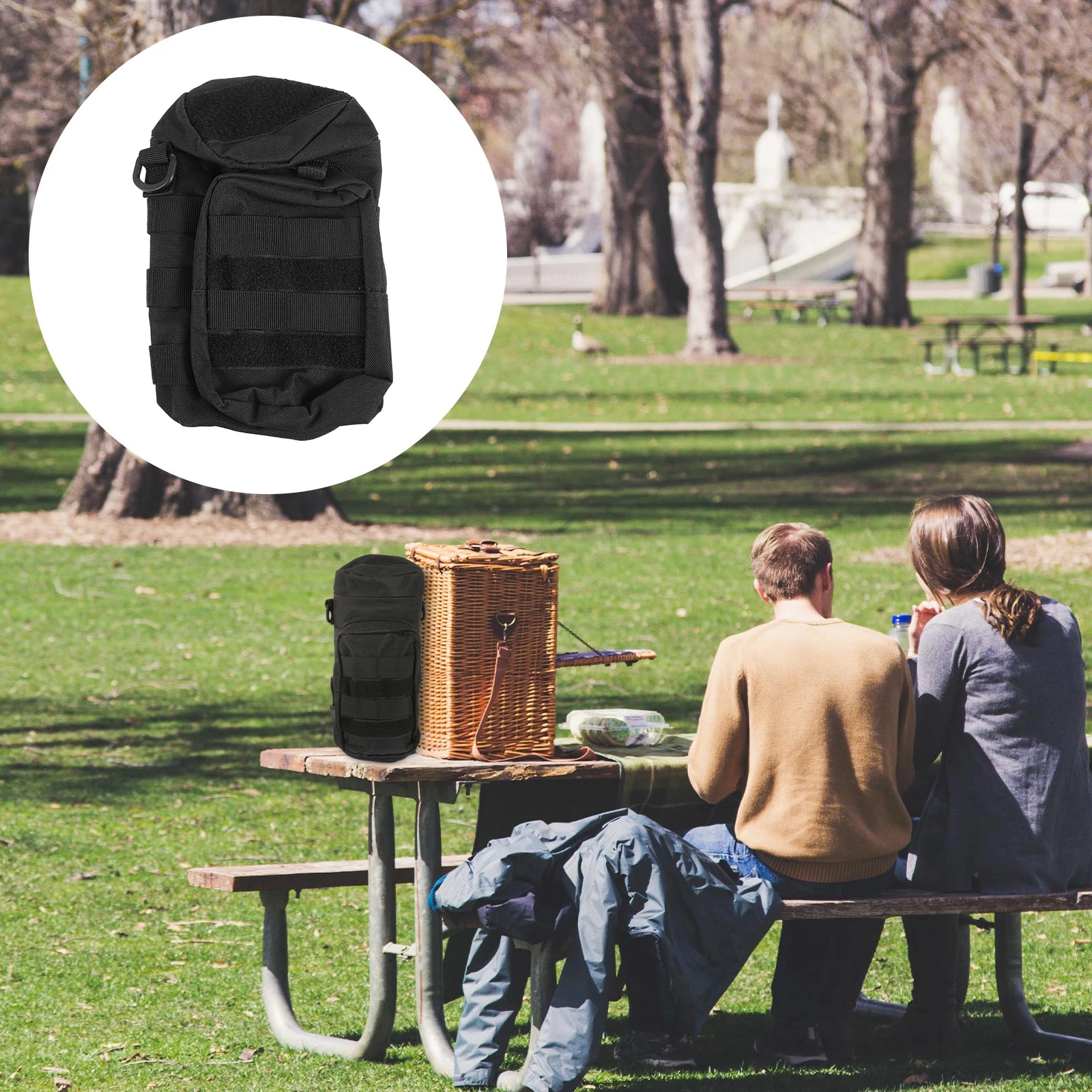 

1Pcs Water Bottle Carrier Bag Outdoor Hiking Camping Travel Nylon Storage Pouch Lightweight Stretchy Shoulder Strap Bottle