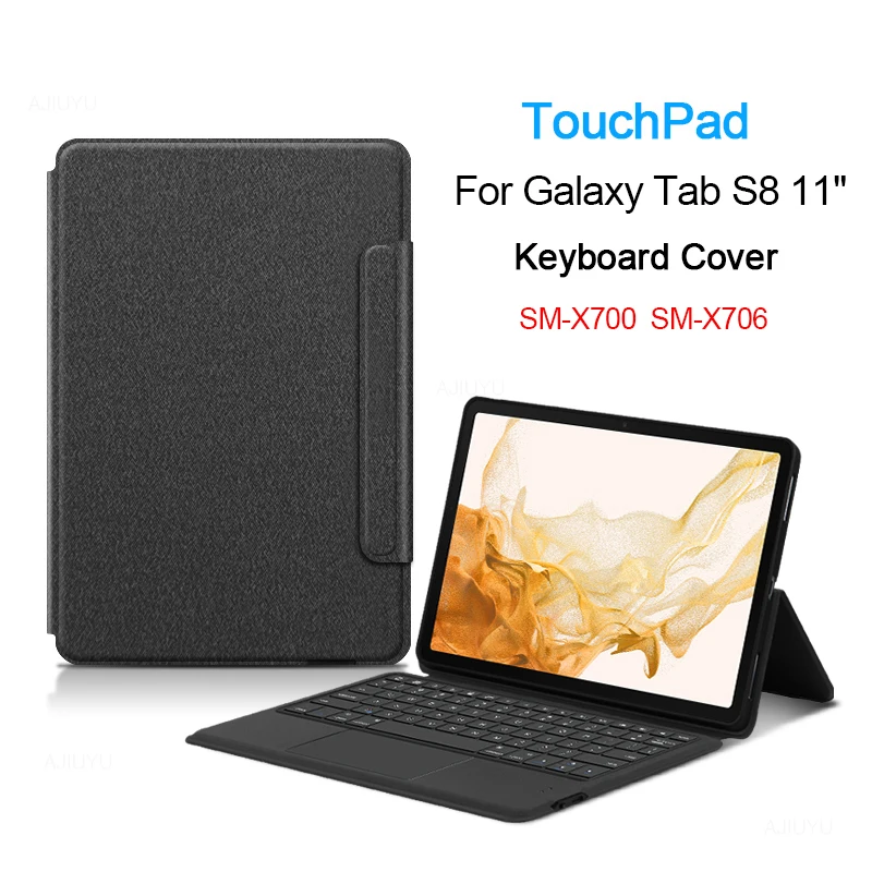 

Smart TouchPad Keyboard Stand Case For Samsung Galaxy Tab S8 11 Inch 2022 SM-X700 X706 TPU Protective Cover Case Arabic Spanish