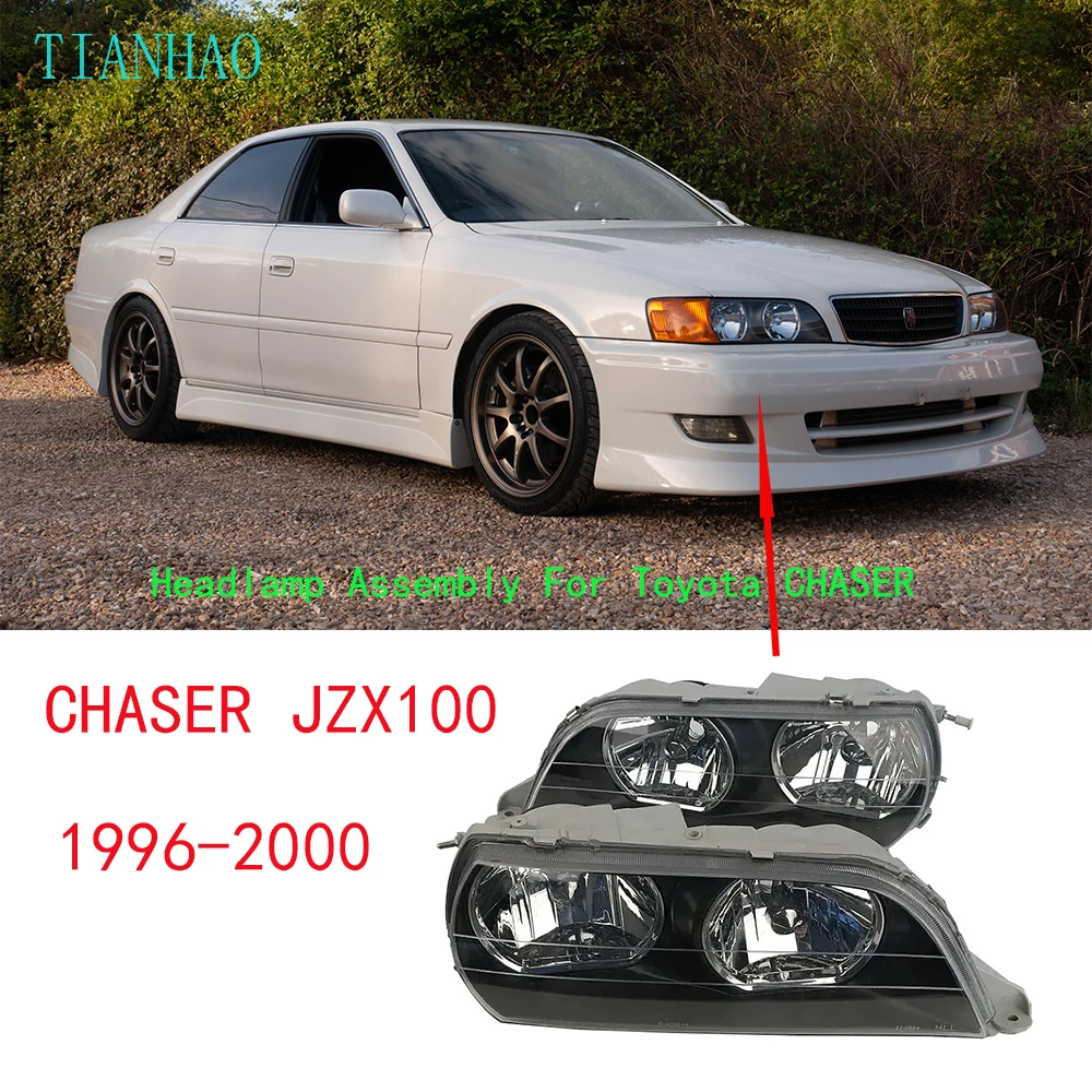 زوج مجموعة المصابيح الأمامية للسيارة لتويوتا تشايدر GX100 JZX100 LX100 1996 1997 1998 1999 #2
