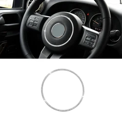 DIYSMART for Jeep Accessories Wrangler JK JKU 2012 2013 2014 2015 2016 2017 2018 Bling Steering Wheel Logo Ring Metal Sticker