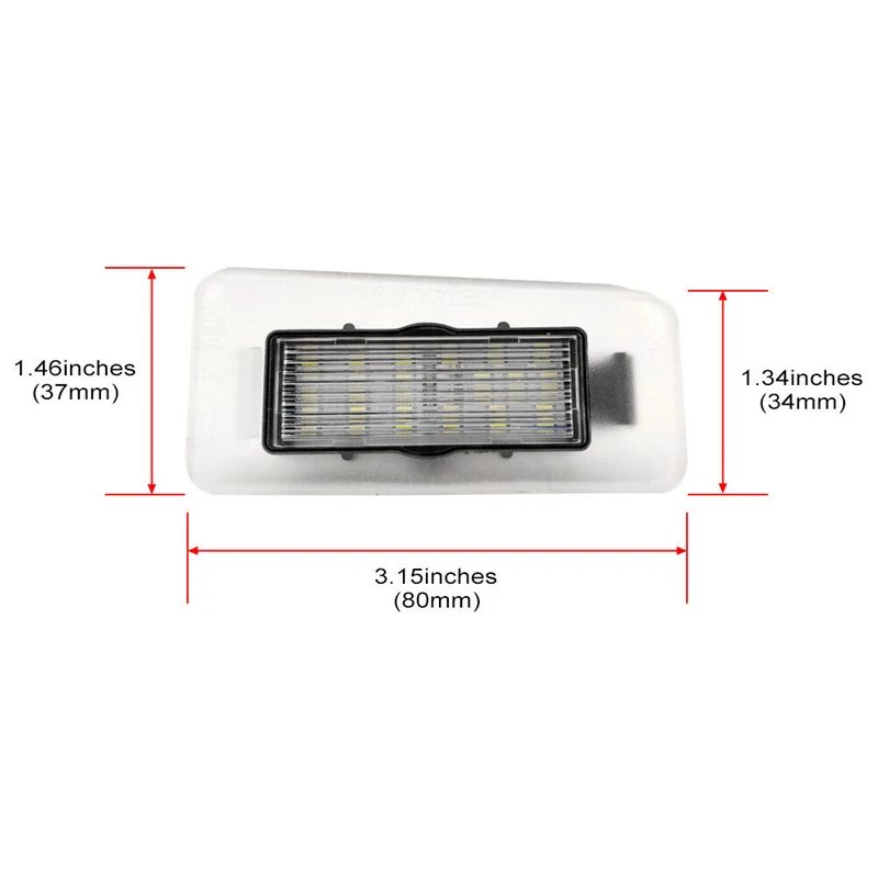 أبيض LED لوحة ترخيص ضوء ، 12 فولت ، 3 واط ، 6000 كيلو ، يصلح لشركة هيونداي ، إلنترا ، أكسنت ، كيا ، فورتي ، 925021M400 ، 925011M400 ، 1 زوج
