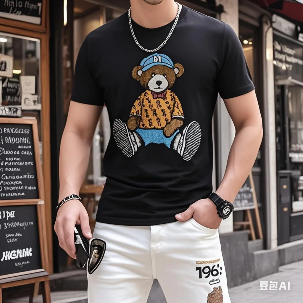 Anime Skulls T-Shirts for Men Rhinestone Decorated Streetwear Summer Fashion S-6XL Men's Dress T-Shirts