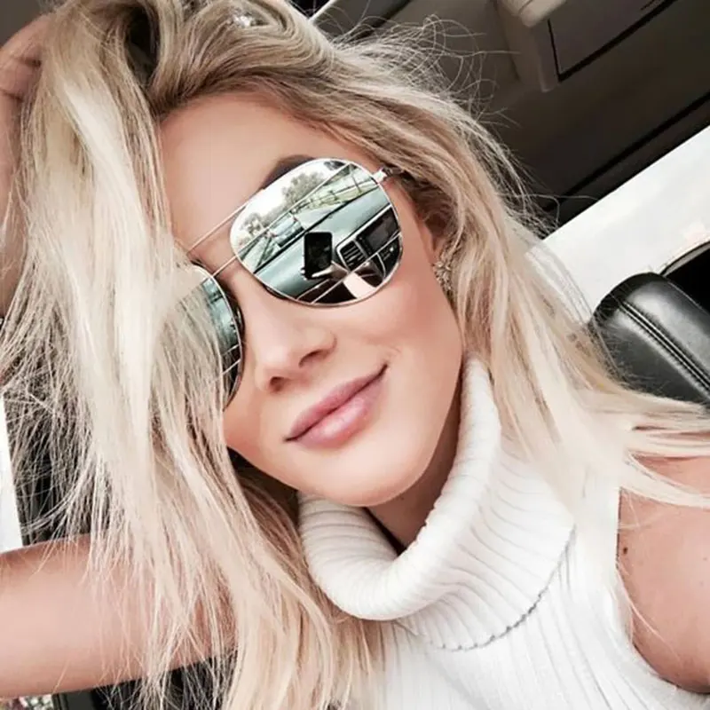 Good Quality Mirror Sunglasses Men Or Women Brand Designer aviation Mirror Sun Glasses lat lens pilot Y2K