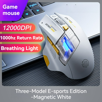 Inphic A9pro Three-mode Game Mouse Colorful Light Guide Pillar Power Indicator DPI Adjustable Macro-driver Ergonomics 12000DPI