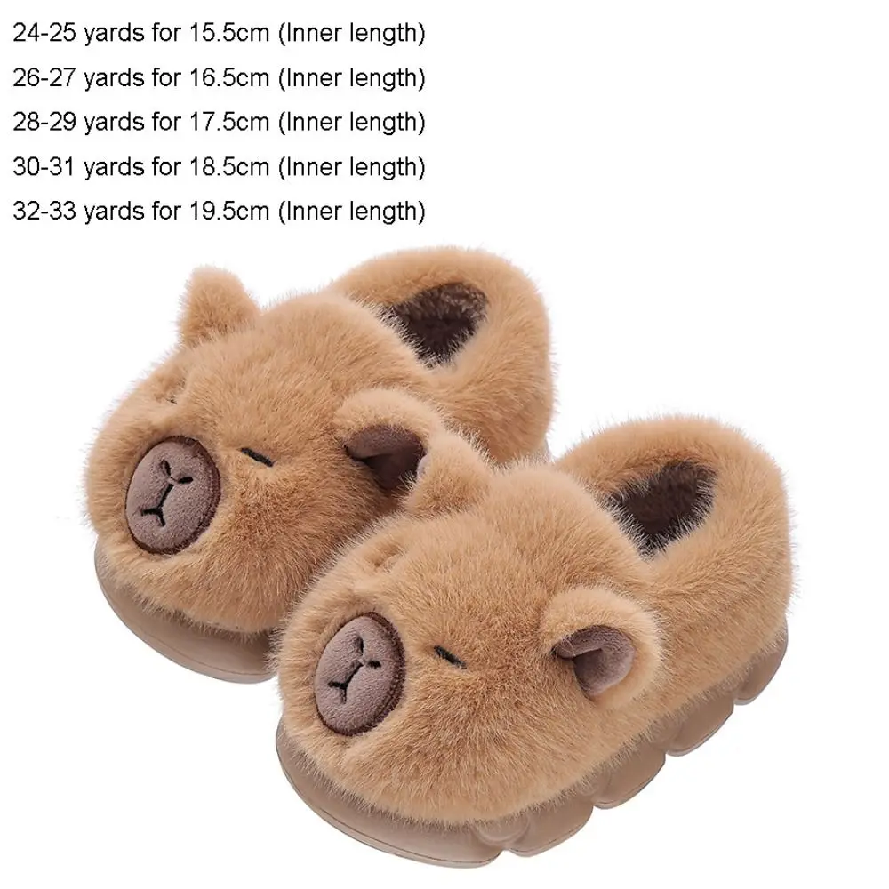 شباشب كابيبارا الجديدة للأطفال أحذية منزلية ناعمة دافئة غير قابلة للانزلاق أحذية قطنية سميكة للشتاء