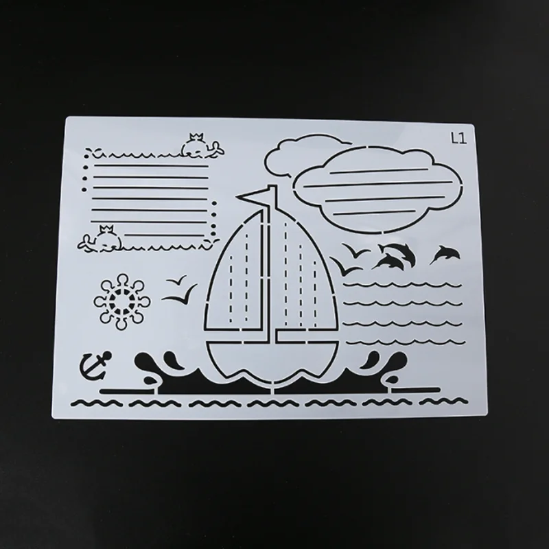 1pc Cartoon Hand copy Stencil DIY Layering Wall Scrapbook Coloring Embossing Album Decor Paper Card Painting Template Reusable