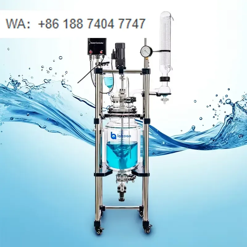 for Laboao 10L 20L OEM Heating Jacketed Glass Reactor GG3.3 Borosilicate Automatic Control -80 to 250 Temperature