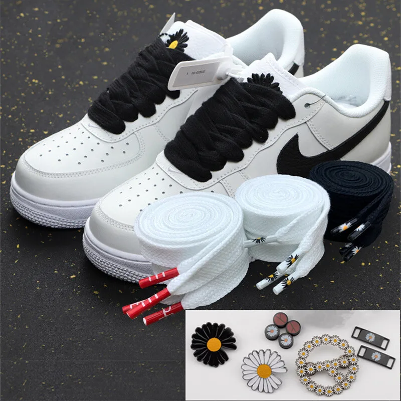 

Individual Pattern High-top Canvas Sneakers AF1 Shoelaces Little Daisies Cartoon Printing Fashion Women Men Shoelaces Dropship