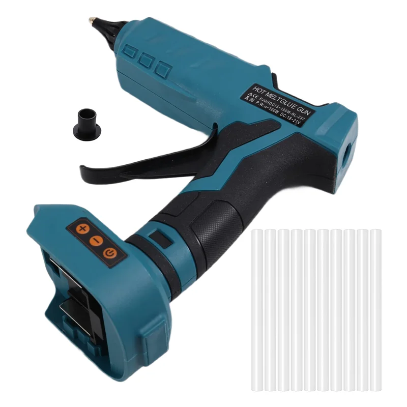 

ABLJ 100W Cordless Digital Hot Melt Glue Gun Power Tool Formakita 18V Battery Glue Sticks DIY Repair Tool