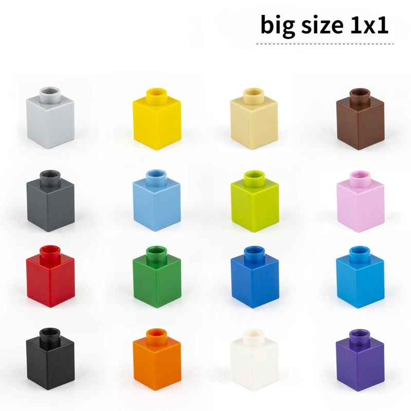 Brick 1x1 20pcs/lot  DIY  Classic  Education  Building Blocks Compatible With Lego Duplo Large Bricks plastic Toys For Children