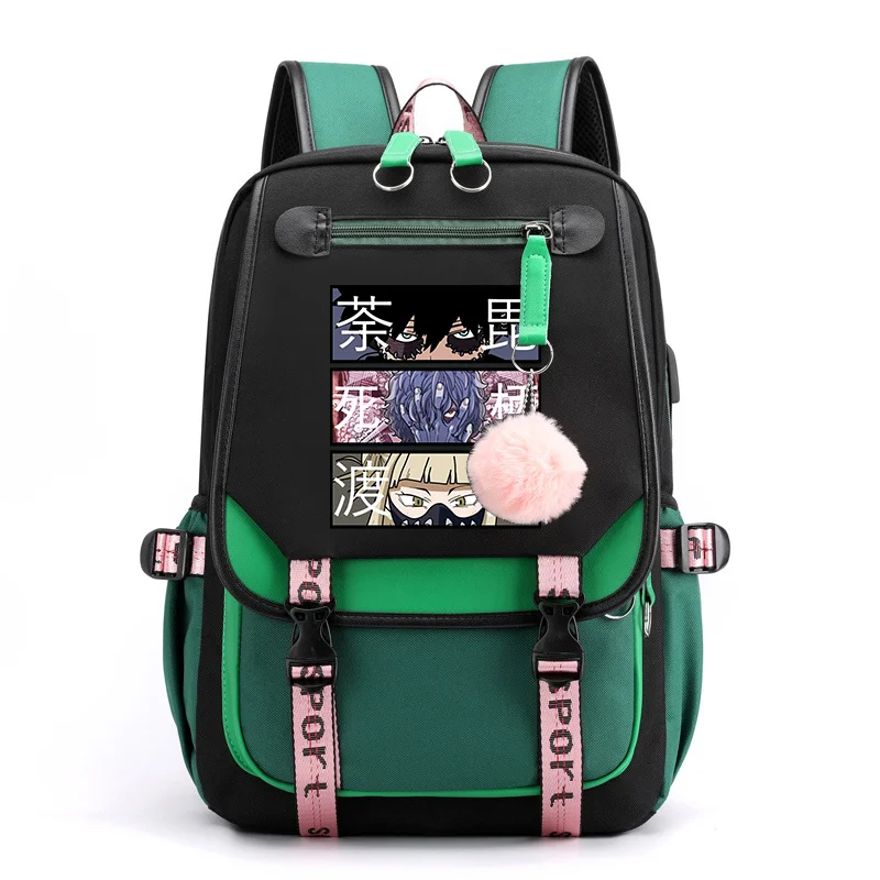 Hot Anime Harajuku Pattern Backpack Cool Street USB Backpack New Fashion High Quality Zipper Rucksack Anime Backpacks