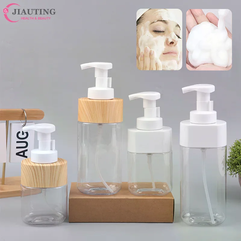 300/500ml Transparent Press Foaming Hand Soap Dispenser Empty Shower Gel Bottle Fcial Cleanser Mousse Container Travel Portable