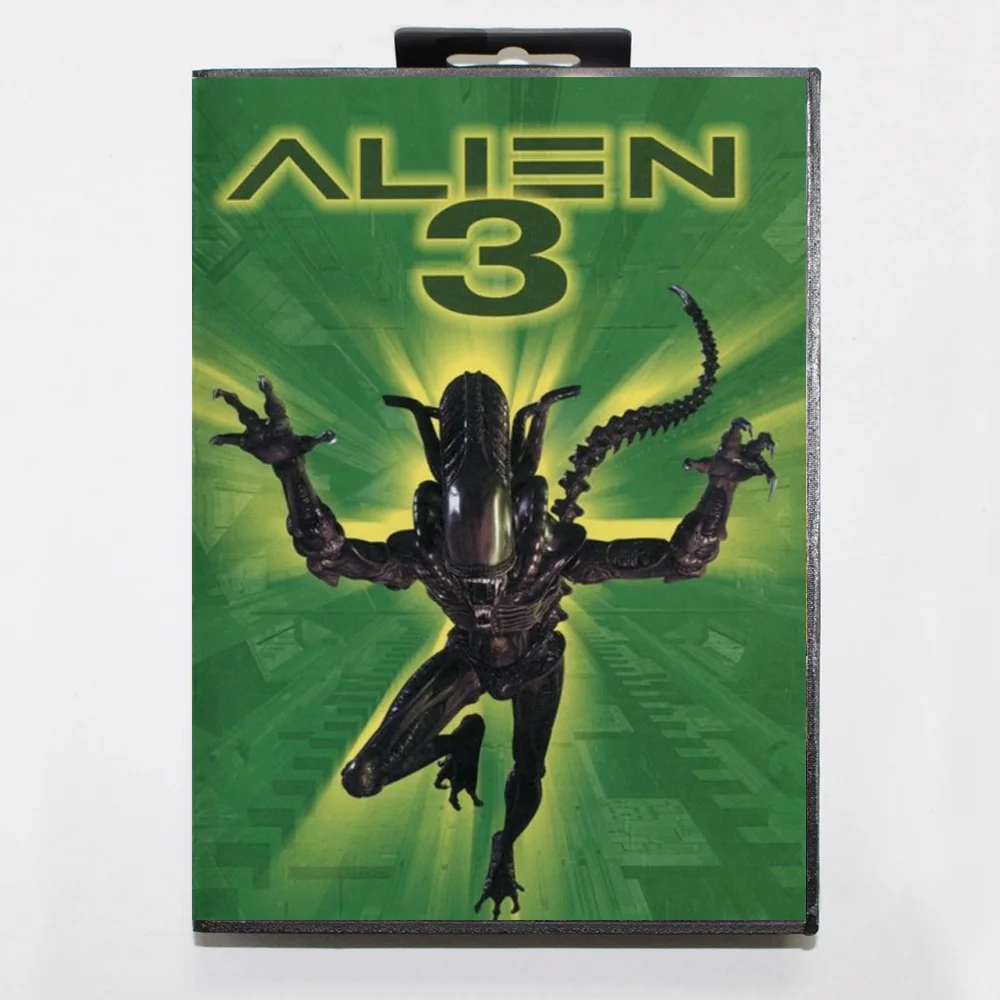 خرطوشة ألعاب Alien 3 16Bit MD مع صندوق RU لأنظمة Sega Megadrive Genesis