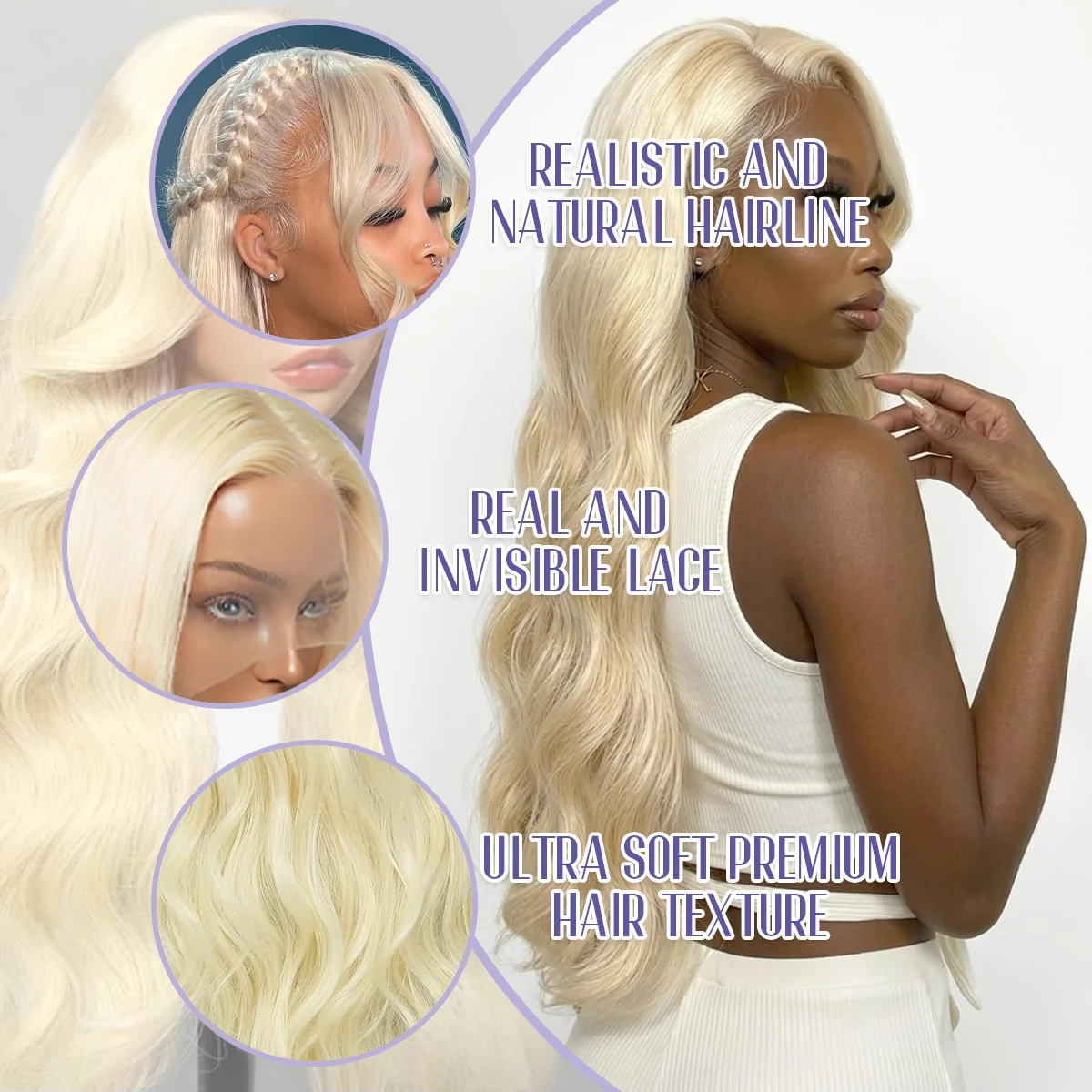 46 Inches #613 Blonde Body Wav - огляд і ціна 613 Blonde Body Wave Lace Front Wig