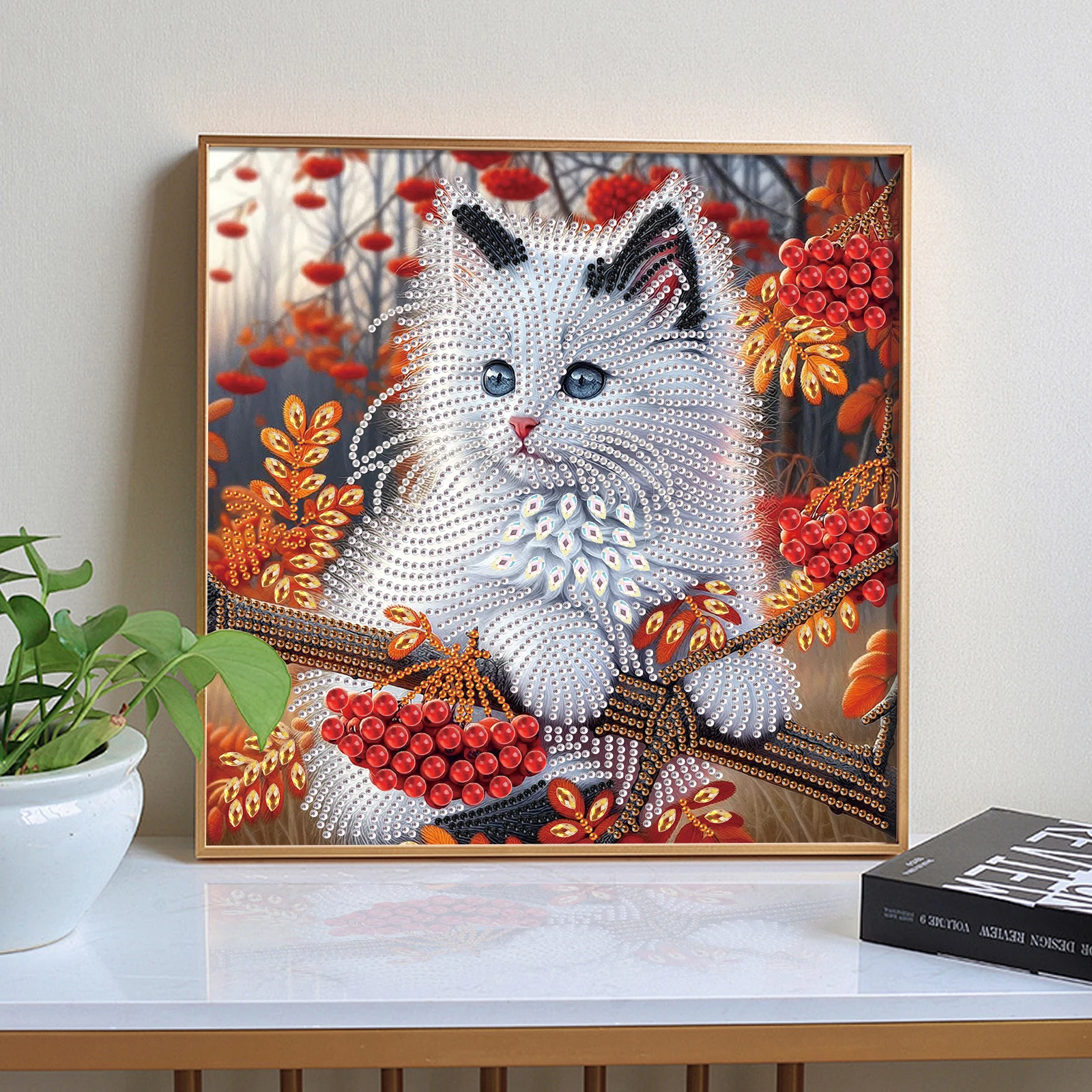 Cat Special Shape Diamond Art Painting Kit for Adult Beginner,Crystal Diamond Special Shape Kit for Home Wall Decoration Gift view 6