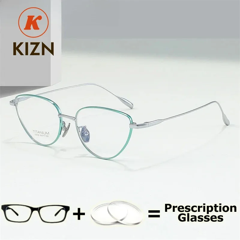 

KIZN Cat Eye Prescription Fashion Women Myopia Recipe Clear Lenses Multifocal Reading Glasses Progressive Transparent Eye