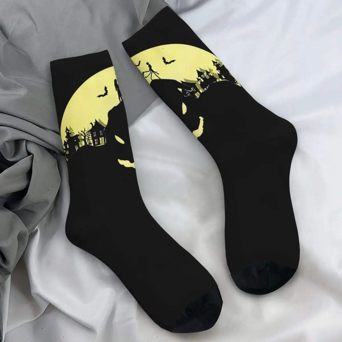 Nightmare Before Christmas Socks Autumn Jack and Sally Stockings Funny Men's Warm Soft Socks Printed Outdoor Sports Socks