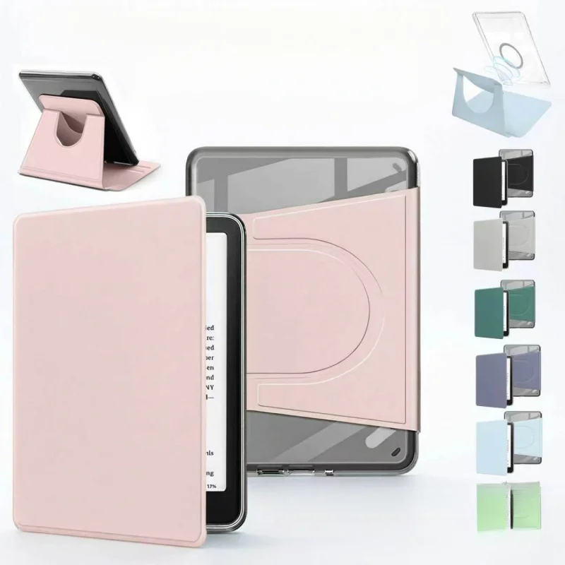 Magnetic Rotating Acrylic Case for Kindle Paperwhite 12th 7 Inch with Auto Wake