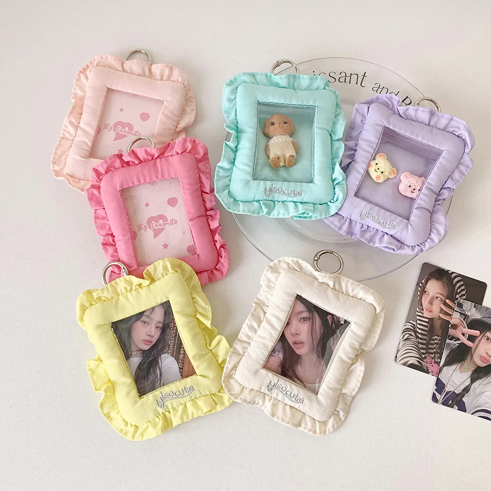 Girls Ballet‑Style 3‑Inch Photocard Holder Hanging Charm Pouch Dual‑Use for Photo & Earphone Storage for Students
