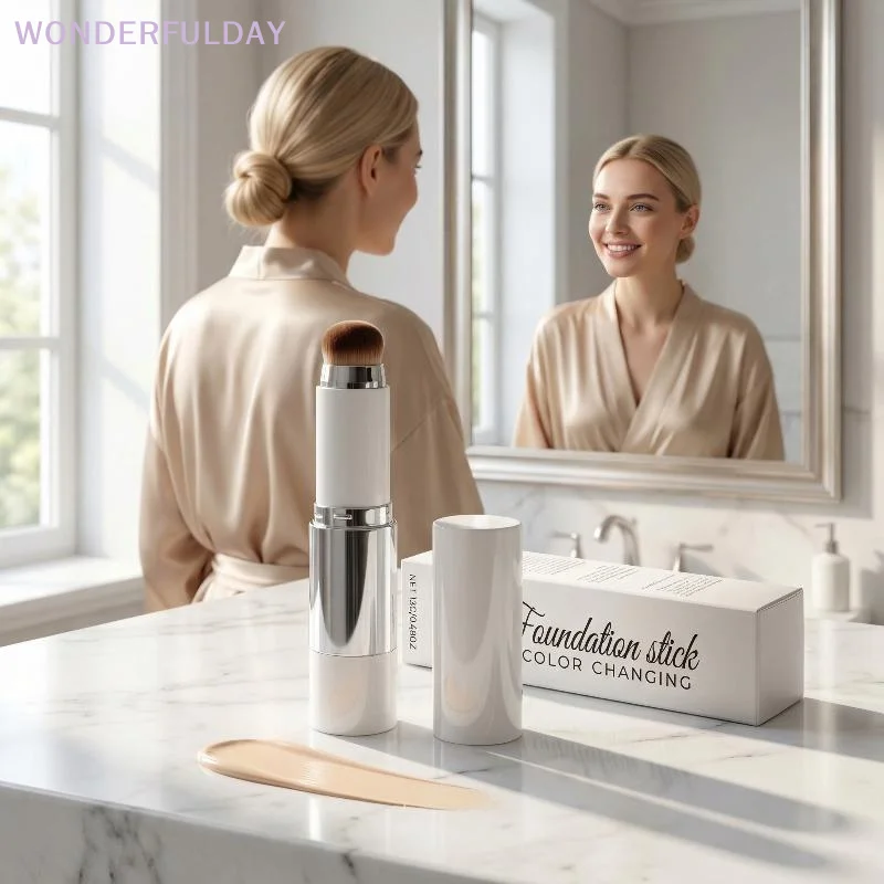 New Ivory White Two-In-One Color-Changing Foundation Stick Light Moisturizing, Nourishing Matte Clear And Natural Makeup Effect